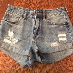 Denim high rise shorts